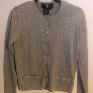 Holiday Perfect Silver Metallic Cardigan